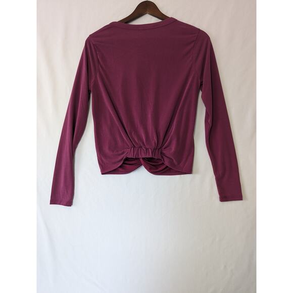 LULUS‎ Knot This Way Purple Knotted Long Sleeve Top Size Small Modal Cropped New - Picture 4 of 10